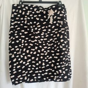 NWT Philosophy Republic Clothing Black Dot Print Pencil Skirt Women’s 14